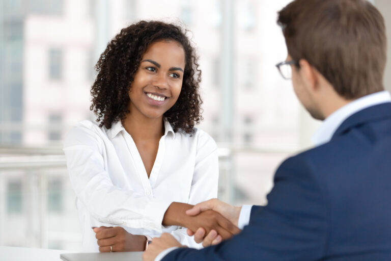 woman undergoing a sales interview