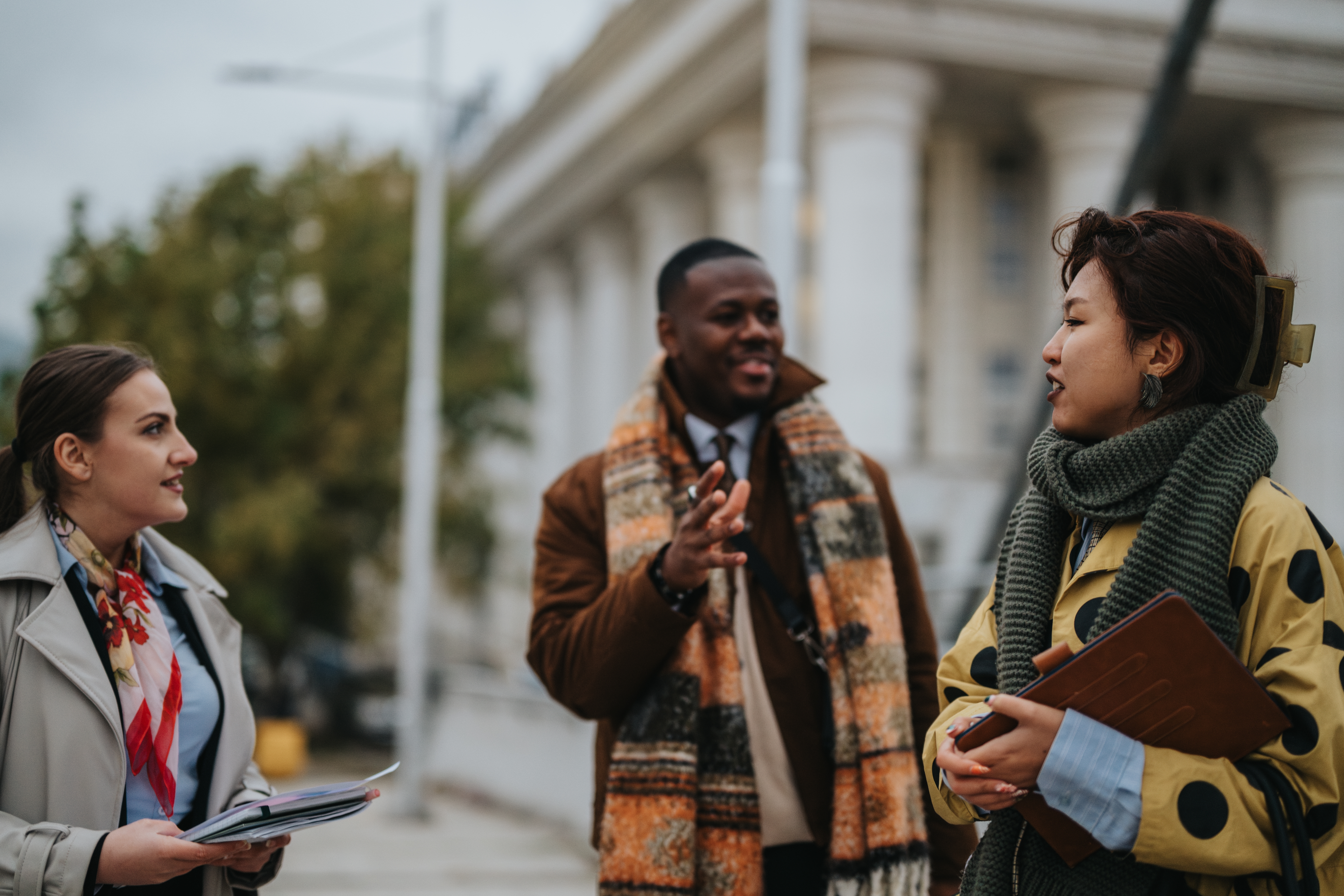 Sales professionals conducting direct marketing.